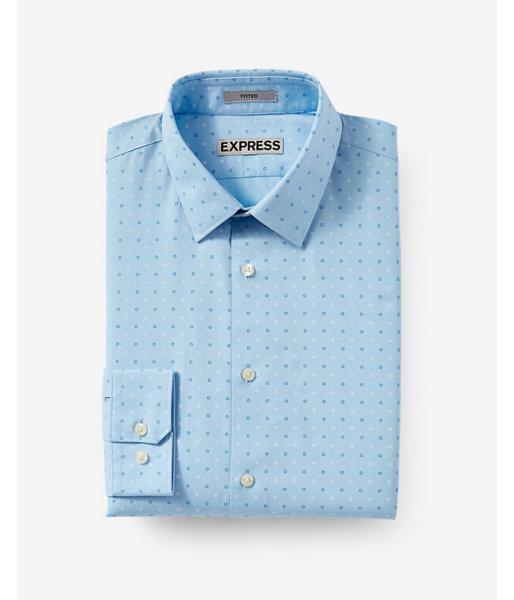 Express Mens Fitted Open Dot Print Dress