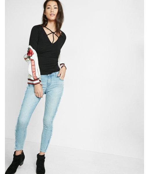 Express Strappy Deep V-neck Tee