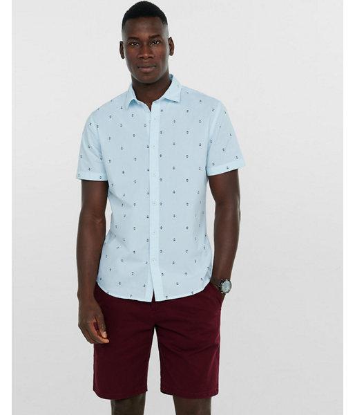 Express Mens Pinstripe Anchor Print Short