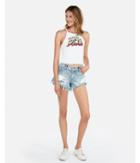 Express Womens You Had Me At Aloha Cropped Graphic Tank