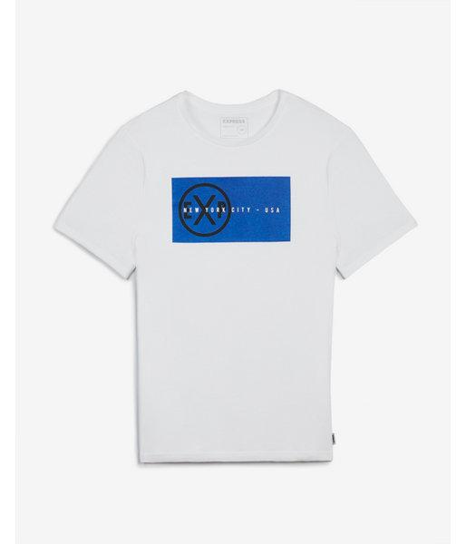 Express Mens Express Logo Block Graphic Crew Neck Tee