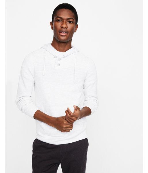 Express Mens Asymmetrical Henley Hoodie