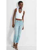 Express Women's Jeans High Rise Released Hem Straight Crop Jeans