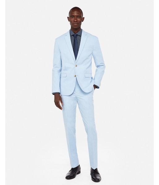 Express Mens Slim Light Blue Cotton Blend Stretch