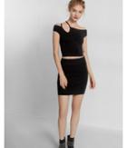 Express Womens Asymmetrical Off The Shoulder Cropped Top