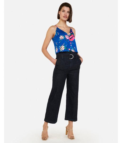 Express Womens Satin Reversible Floral Cropped Cami