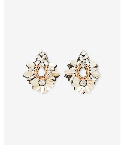Express Womens Sequin Stone Drop Earrings