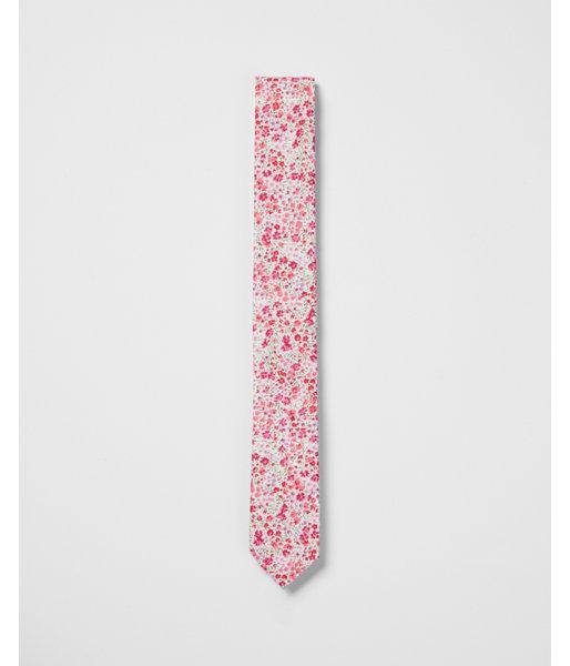 Express Mens Slim Pink Floral Liberty Fabric Cotton Tie