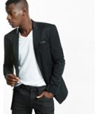 Express Mens Slim Photographer Faux Leather Trim Blazer