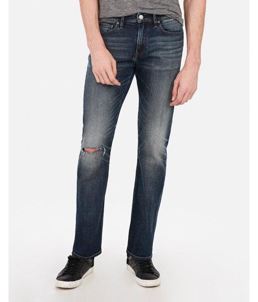 Express Mens Slim Straight Medium Wash Stretch+ Soft Cotton Jeans