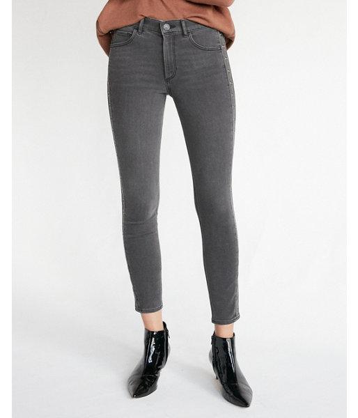 Express Womens Express Womens High Waisted Metal Grommet Stretch Ankle Jean