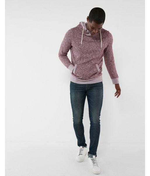 Express Mens Marled Crossover Hoodie