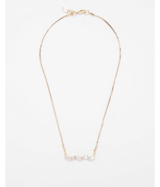 Express Womens Cubic Zirconia Zigzag Pendant Necklace