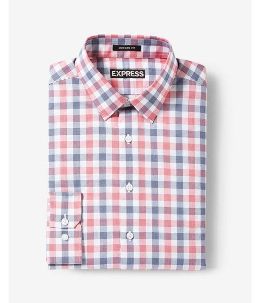 Express Mens Modern Fit Plaid Cotton Dress