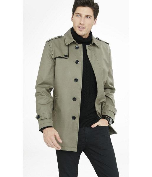 Express Men's Outerwear Olive Cotton Commuter Coat
