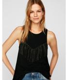 Express Womens Express One Eleven High-neck Fringe Tank