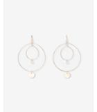 Express Womens Embellished Double Circle Drop Earrings