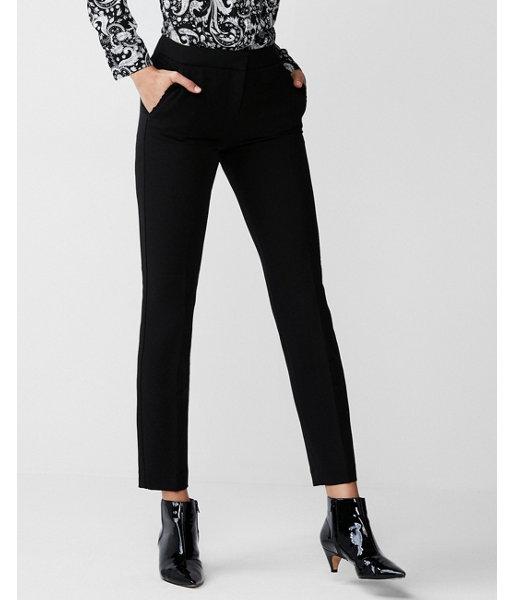 Express Womens Petite Mid Rise Ruffle Pocket Columnist Ankle Pant