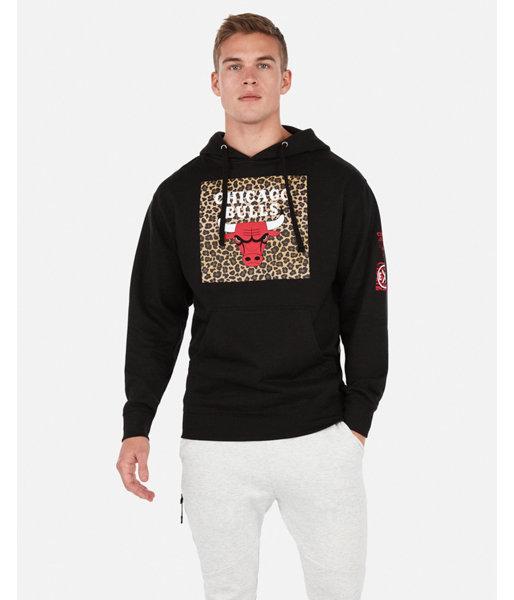 Express Mens Chicago Bulls Nba Fleece Hoodie