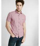 Express Short Sleeve Slub Button-up