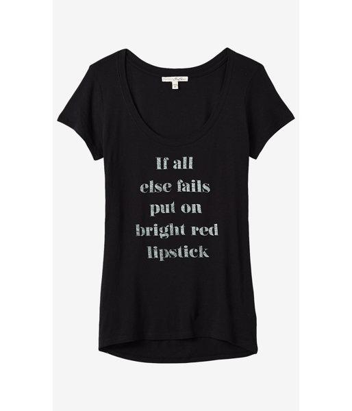 Express Women's Tees Express One Eleven Red Lipstick Graphic Tee