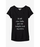 Express Women's Tees Express One Eleven Red Lipstick Graphic Tee