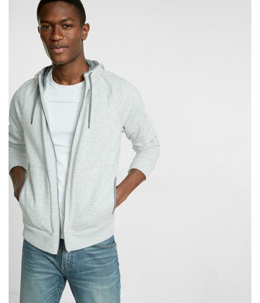 Express Mens Contrast Fleece Zip-up Hoodie