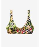 Express Womens Print Lace-up Bikini Top