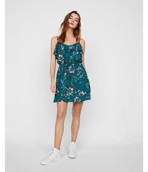Express Womens Floral Ruffle Front Tie Waist Dress