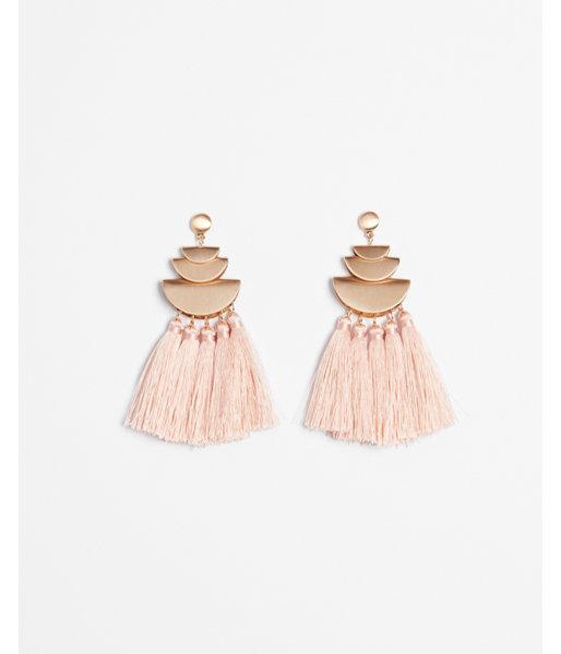 Express Womens Stacked Tassel Drop Earrings