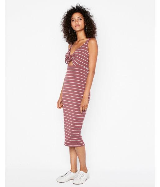 Express Womens Striped Ribbed Tie Front