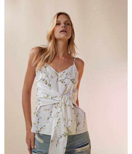 Express Womens Floral Stripe Knot Front Cami