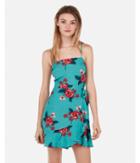 Express Womens Floral Square Neck Ruffle Wrap Dress