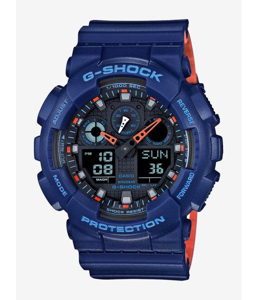 Express G-shock Layered Navy Blue And Orange Watch