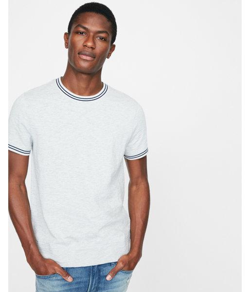 Express Mens Slub Tipped Crew Neck Tee