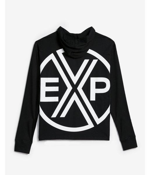 Express Mens Heavy Weight Exp Logo Hooded Graphic Tee