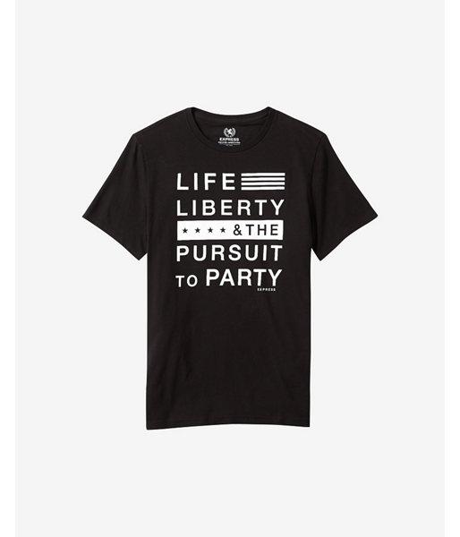 Express Mens Black Party Pursuit Graphic T-shirt