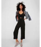 Express Womens Tie Front Ruched Jumpsuit