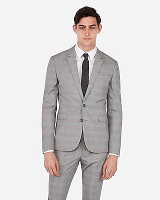 Express Mens Extra Slim Plaid Wrinkle-resistant Stretch