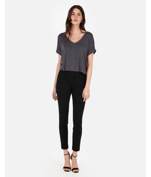 Express Womens Express One Eleven V-neck Cropped Boxy Tee