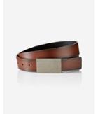 Express Reversible Brushed Metal Plaque Belt