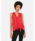 Express Womens Printed Tie Front Button-up Tank