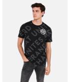 Express Mens Brand That Unites Black Allover Graphic Crew Neck Tee