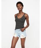 Express Womens Striped Double V Fitted Cami