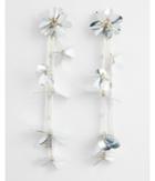 Express Womens Linear Floral Sequin Drop Earrings