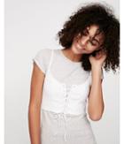 Express Womens Two-in-one Lace-up Corset Top