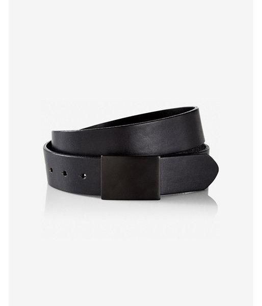 Express Mens Black Matte Plaque Belt