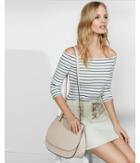 Express Womens Rounded Contrast Edge Cross Body Bag