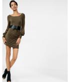 Express Balloon Sleeve Ruched Dress