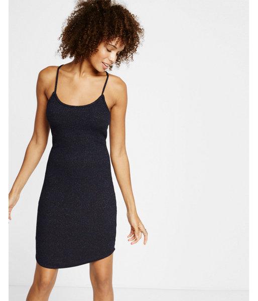 Express Womens Metallic Knit Racerback Dress